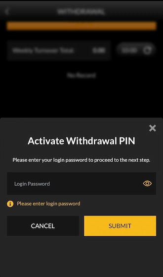 Step 2: Fill in your login password.